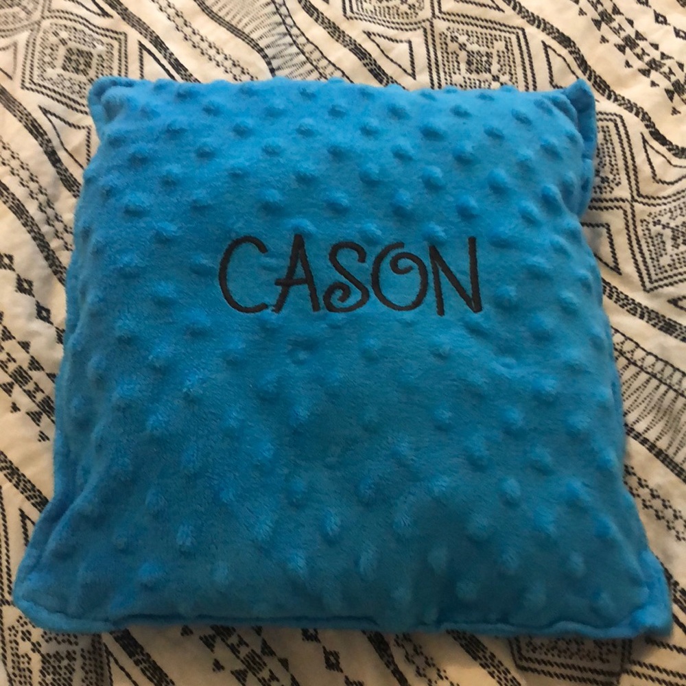 CASON monogrammed kid’s throw pillow